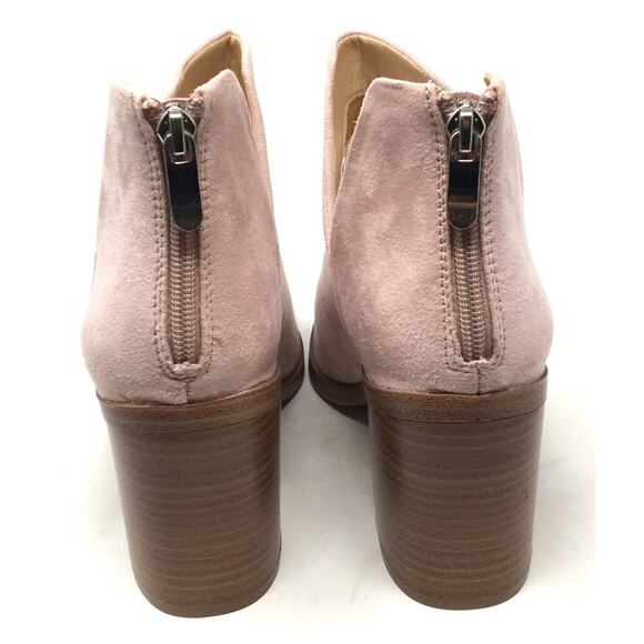 Fisace Women's Size 7.5 Pink Pointed Toe V Cut Stacked Mid Heel Ankle Bootie - Picture 6 of 8